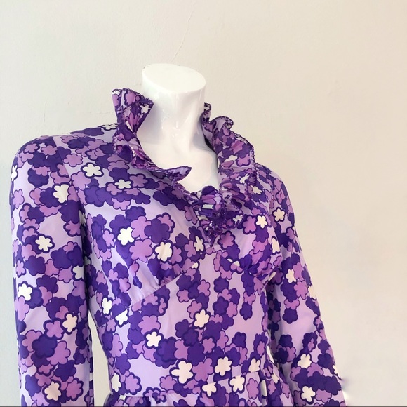 SOLD • VTG 70’s Fred Rothschild Purple Dress - Picture 2 of 4
